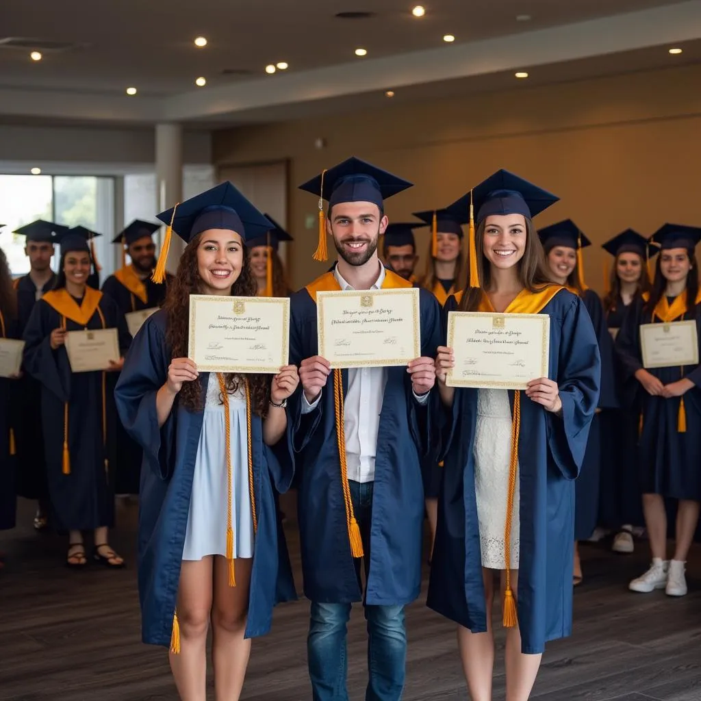Absolventská ceremonie s úspěšnými studenty
